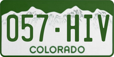 CO license plate 057HIV