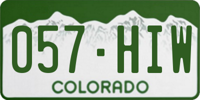 CO license plate 057HIW