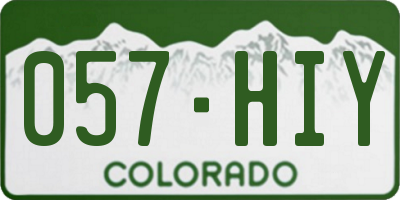 CO license plate 057HIY