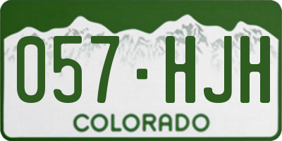 CO license plate 057HJH