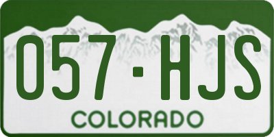 CO license plate 057HJS