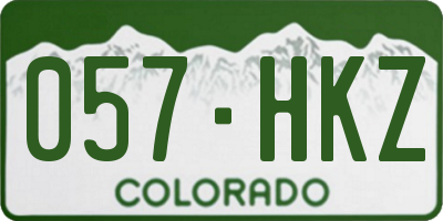 CO license plate 057HKZ