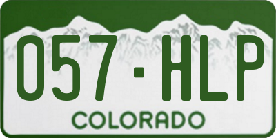 CO license plate 057HLP
