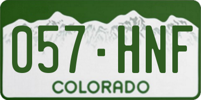 CO license plate 057HNF