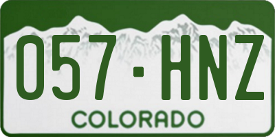 CO license plate 057HNZ