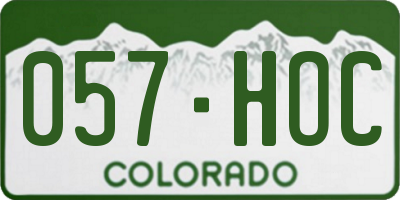 CO license plate 057HOC
