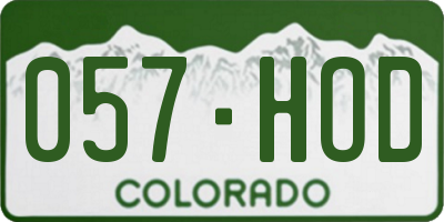 CO license plate 057HOD