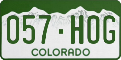 CO license plate 057HOG