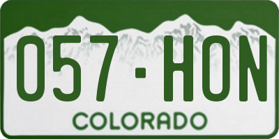 CO license plate 057HON