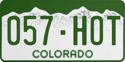 CO license plate 057HOT