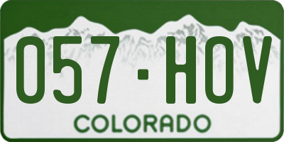 CO license plate 057HOV