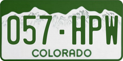 CO license plate 057HPW