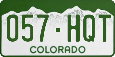 CO license plate 057HQT