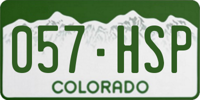 CO license plate 057HSP