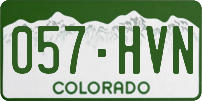 CO license plate 057HVN