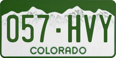 CO license plate 057HVY
