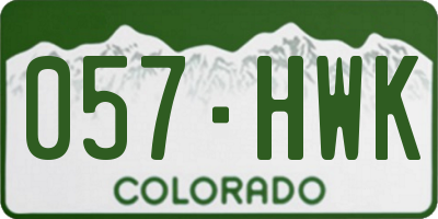CO license plate 057HWK