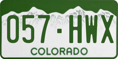 CO license plate 057HWX