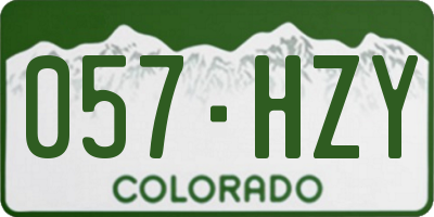 CO license plate 057HZY