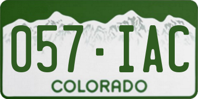 CO license plate 057IAC