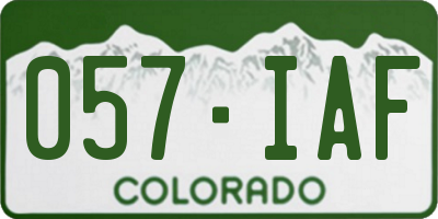 CO license plate 057IAF