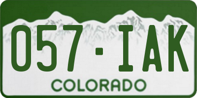 CO license plate 057IAK