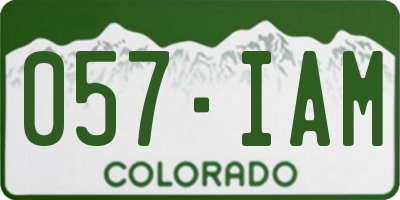 CO license plate 057IAM