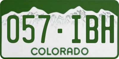 CO license plate 057IBH