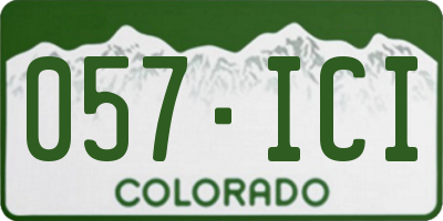 CO license plate 057ICI