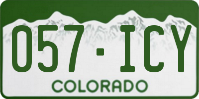 CO license plate 057ICY