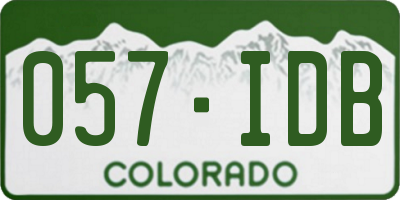 CO license plate 057IDB
