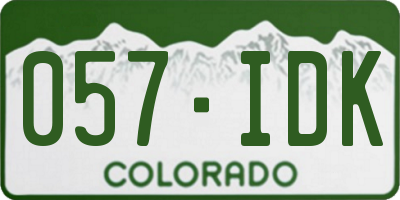 CO license plate 057IDK