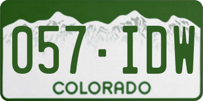 CO license plate 057IDW