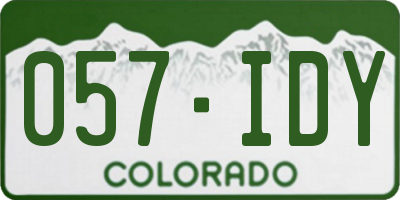 CO license plate 057IDY