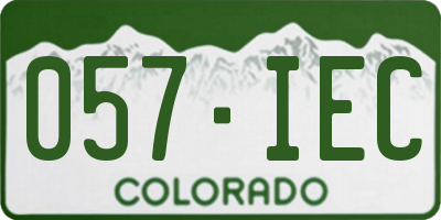 CO license plate 057IEC