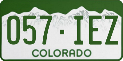 CO license plate 057IEZ