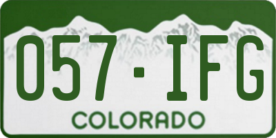 CO license plate 057IFG