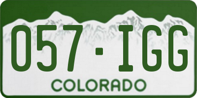CO license plate 057IGG
