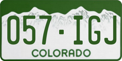 CO license plate 057IGJ