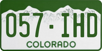 CO license plate 057IHD