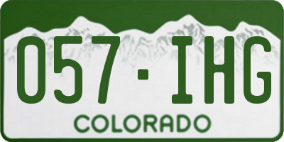 CO license plate 057IHG