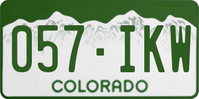 CO license plate 057IKW