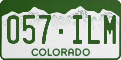 CO license plate 057ILM
