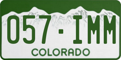 CO license plate 057IMM
