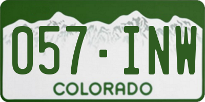 CO license plate 057INW