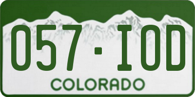 CO license plate 057IOD