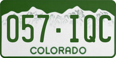 CO license plate 057IQC