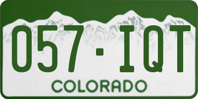 CO license plate 057IQT