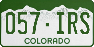 CO license plate 057IRS