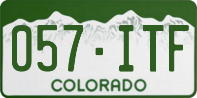 CO license plate 057ITF